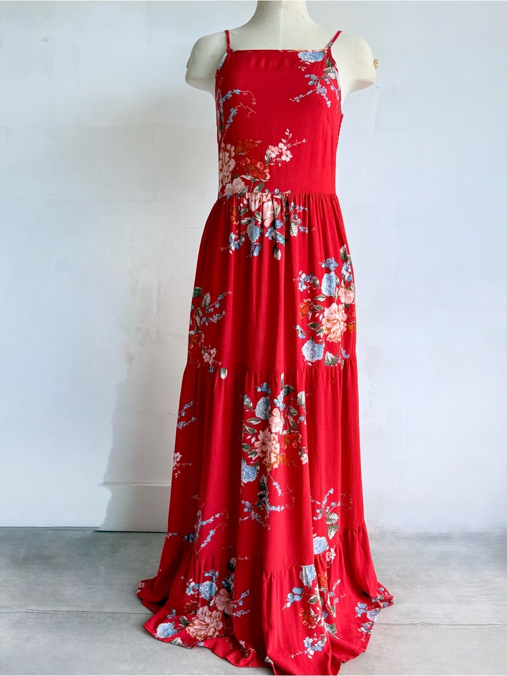 Band of Gypsies Red Floral Maxi Dress